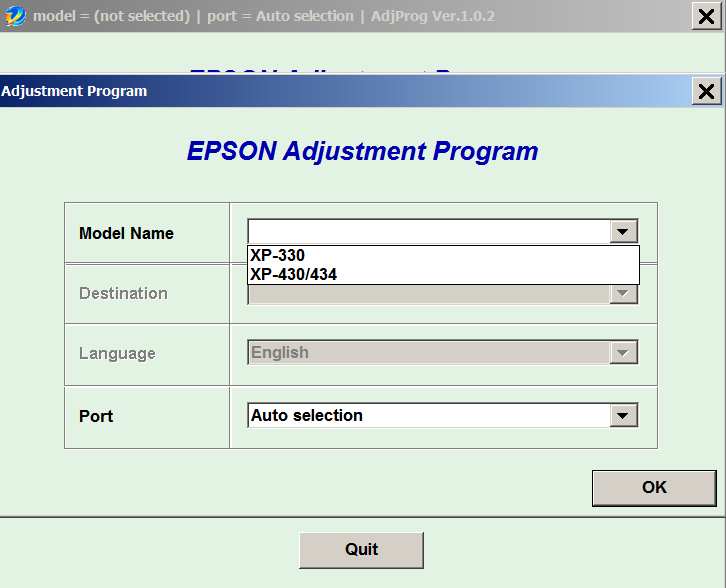 epson l130 adjustment software